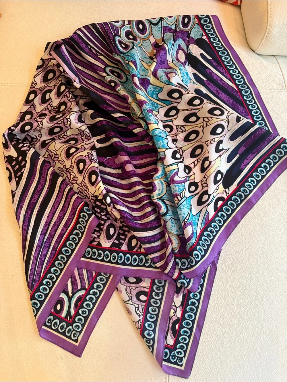 Vintage “Peacock” Scarf Large